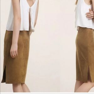 Aritzia Wilfred Free suede pencil skirt